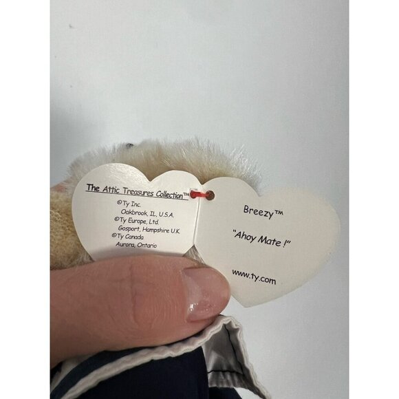 TY Attic Treasures "Breezy" 1993 Jointed Boating  Girl Bear   "Ahoy Mate !" NWT - Picture 5 of 11
